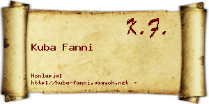 Kuba Fanni névjegykártya