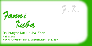 fanni kuba business card
